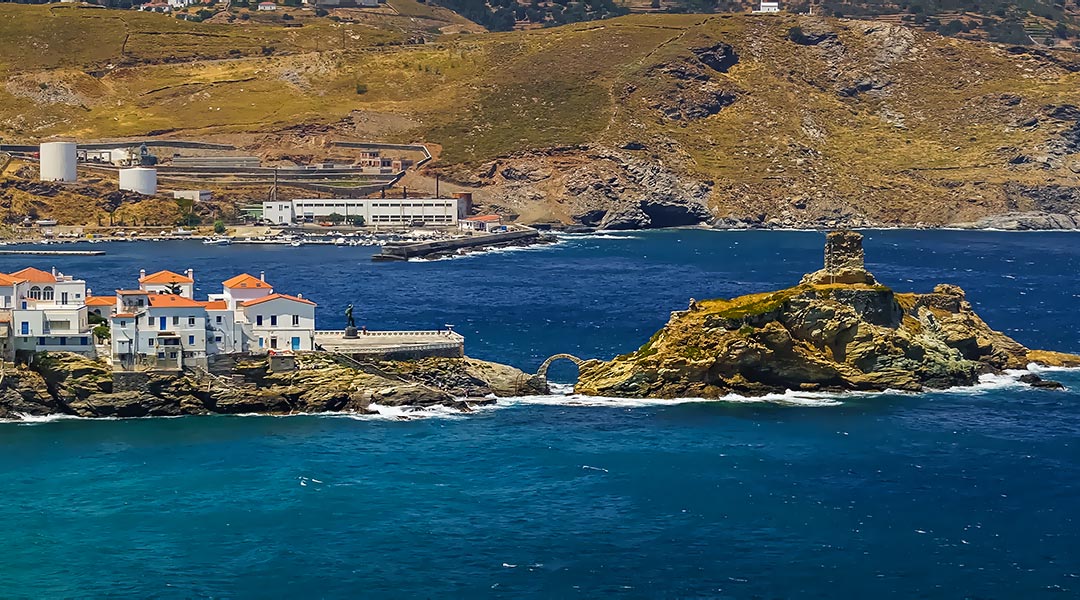 The Castle of Chora (Kato Kastro or Lower Castle) , Andros Island Greece