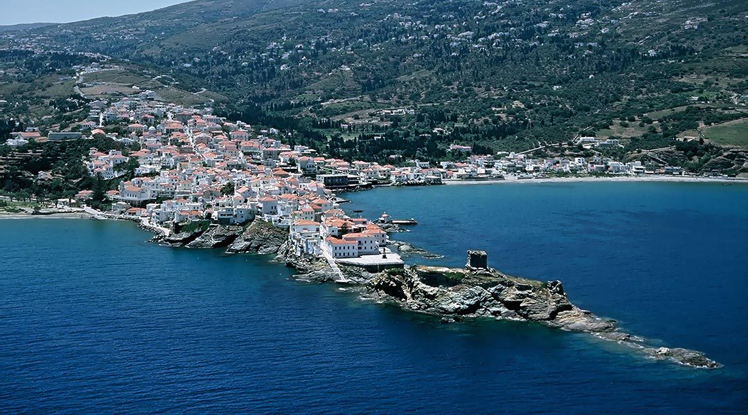 The Castle of Chora (Kato Kastro or Lower Castle) , Andros Island Greece