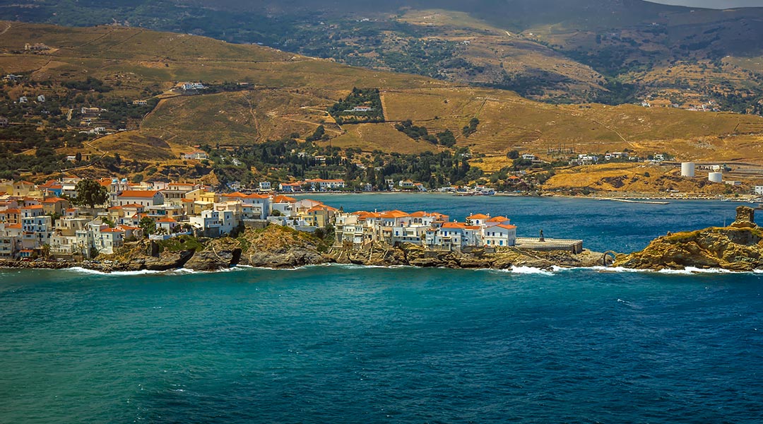 View of Andros Island Greece