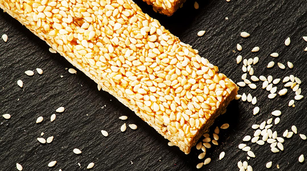 Pasteli, traditional sesame bar from Andros island Greece